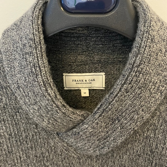 Frank & Oak Grey Sweater with Shawl Collar - Picture 2 of 11